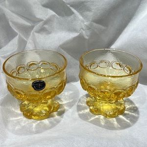 Vintage Tiffin Franciscan Madeira Cornsilk Yellow Stemmed Sherbert Glass